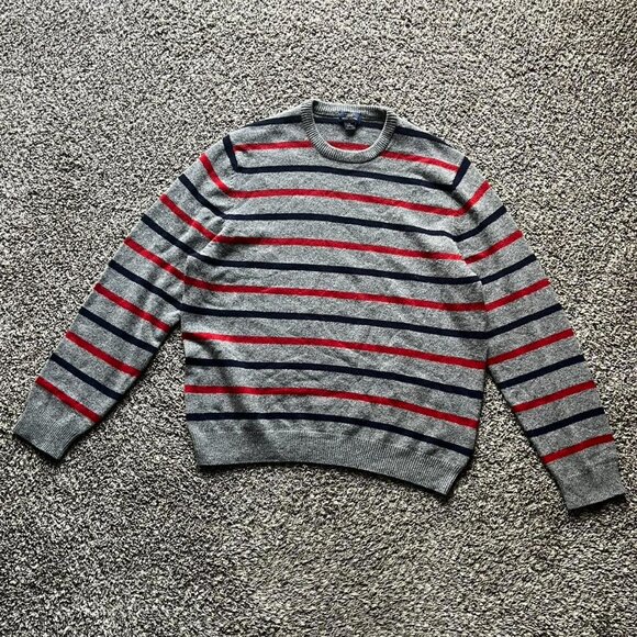 Grey Blue And Red Striped 346 Brooks Brothers Men's XL sweater - Picture 2 of 7